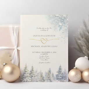 Pine Trees Winter Wedding Invitation