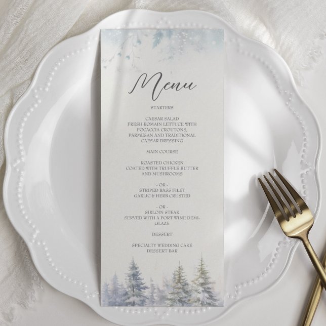Pine Trees Winter Wedding Menu (Creator Uploaded)