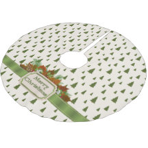 Pine Trees with Merry Christmas Ribbon