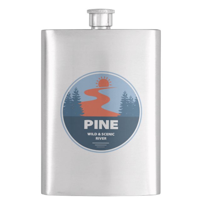 Pine Wild And Scenic River Hip Flask (Front)
