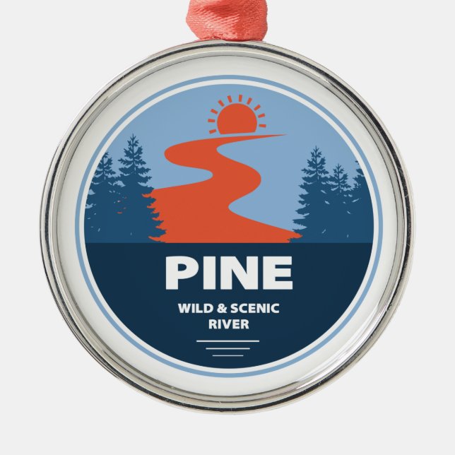 Pine Wild And Scenic River Metal Ornament (Front)