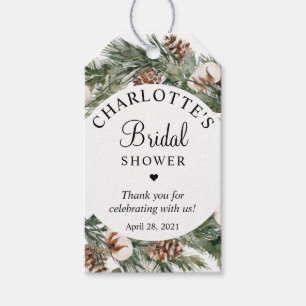 Pine Winter Bridal Shower Gift Tags