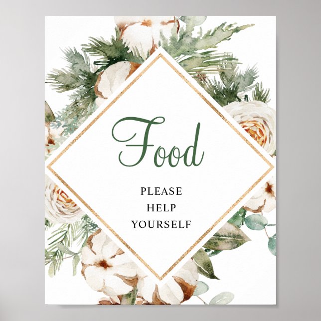 Pine Winter Food Bridal Shower Sign (Front)