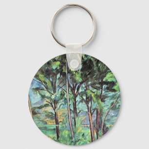 Pine with Viaduct by Paul Cezanne, Vintage Art Key Ring