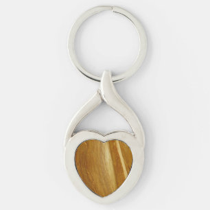 Pine Wood II Faux Wooden Texture Key Ring