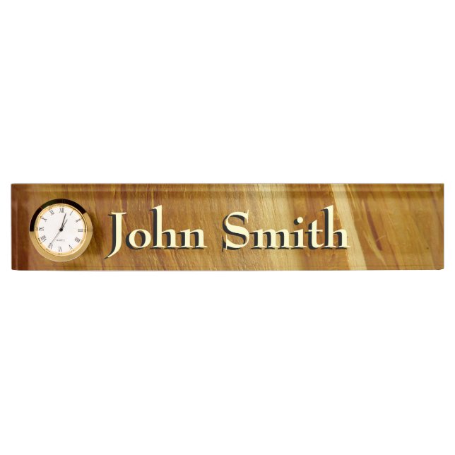 Pine Wood II Faux Wooden Texture Nameplate (Front)