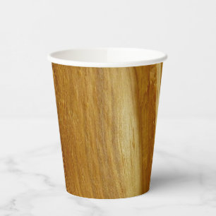Pine Wood II Faux Wooden Texture Paper Cups