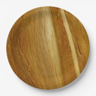 Pine Wood II Faux Wooden Texture Paper Plate