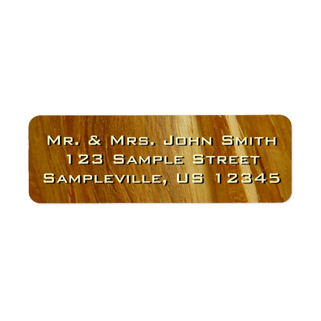 Pine Wood II Faux Wooden Texture Return Address Label (Front)