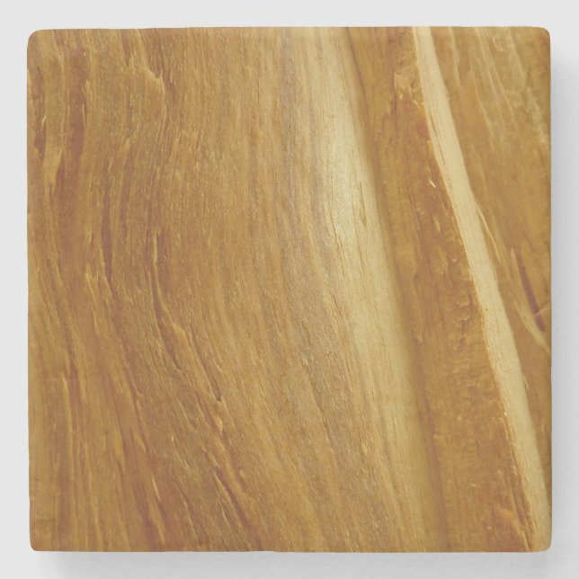 Pine Wood II Faux Wooden Texture Stone Coaster (Front)