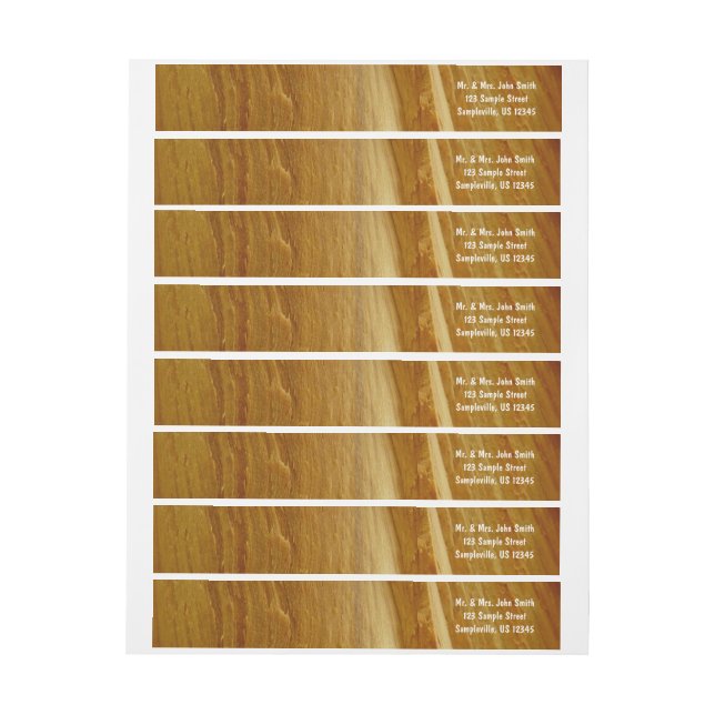 Pine Wood II Faux Wooden Texture Wrap Around Label (Sheet)