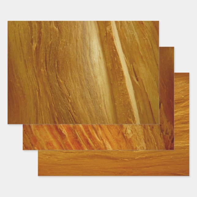 Pine Wood II Faux Wooden Texture Wrapping Paper Sheet (Set)