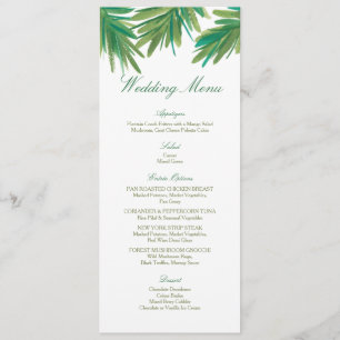 Pine Woods Watercolor   Wedding Menu