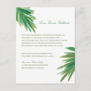 Pine Woods Watercolor   Wedding Reception Enclosure Card