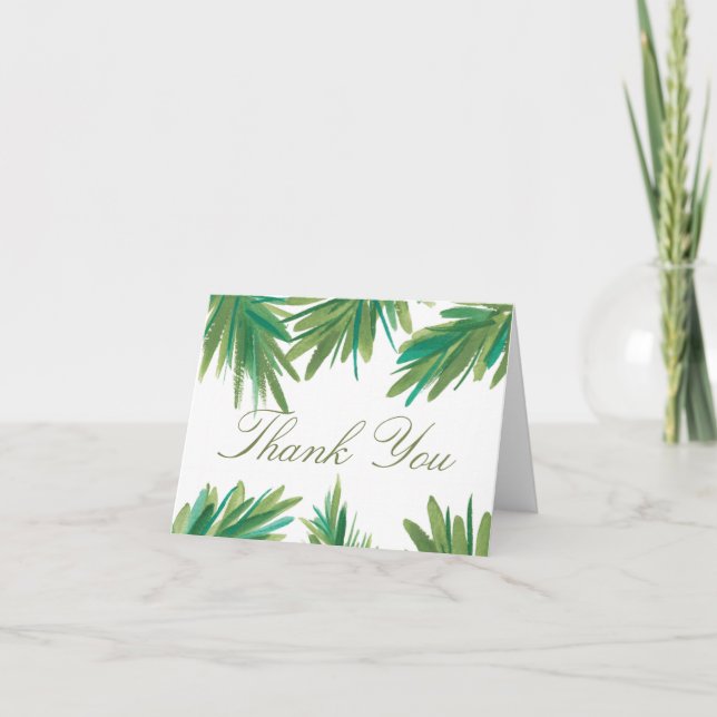 Pine Woods Watercolor | Wedding Thank You Card (Front)