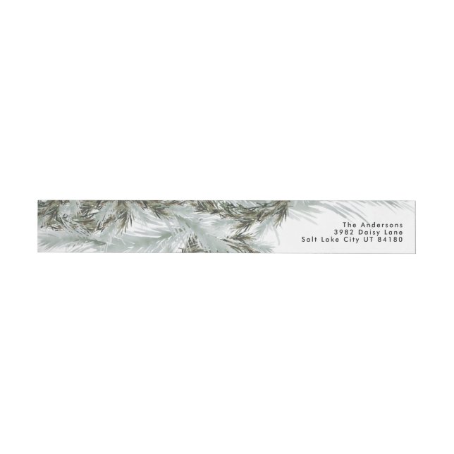Pine Wreath Christmas wrap around address label (Individual)