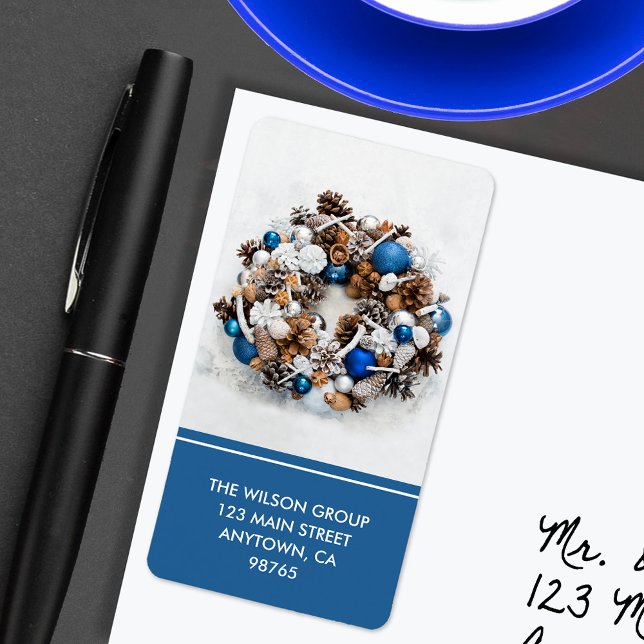 Pine Wreath Return Address Label (Creator Uploaded)