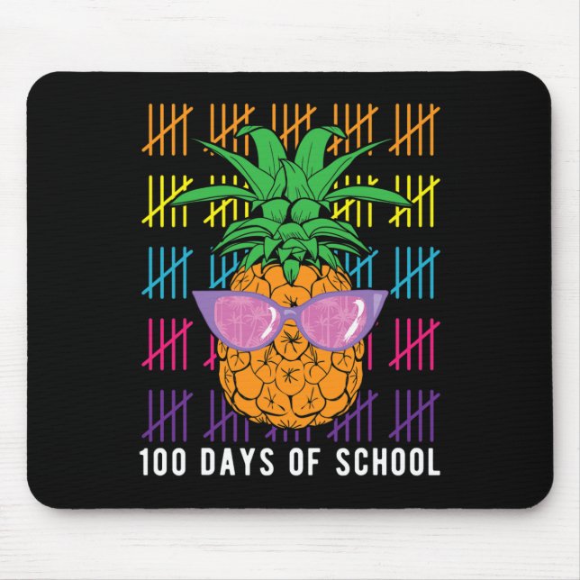 Pineapple 100 Days Of School Teacher And Student G Mouse Pad (Front)