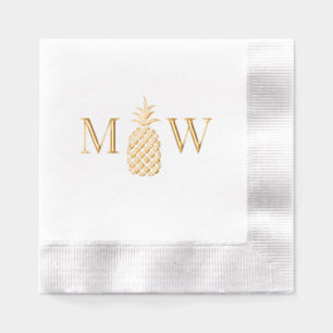 Pineapple #11 Couple 2 Initial Monogram Foil Napkins
