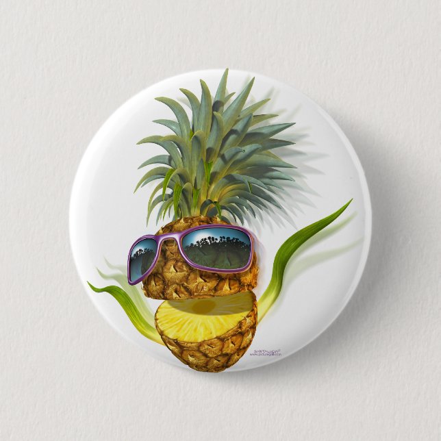 pineapple 6 cm round badge (Front)