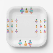 Pineapple 7" Square Paper Plate