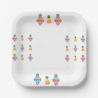 Pineapple 7" Square Paper Plate
