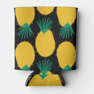 Pineapple abstract: tropical summer pattern. can cooler
