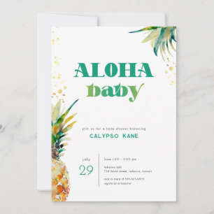 Pineapple Aloha Baby Tropical Baby Shower Invite