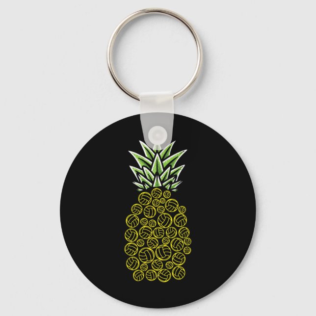 Pineapple Aloha Beaches Hawaii Beach Volleyball -  Key Ring (Front)