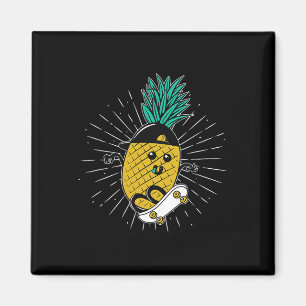 Pineapple Aloha Beaches Hawaii Skateboarding - Ska Magnet