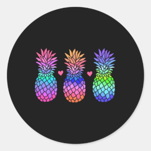 Pineapple Aloha Hawaii Tropical Fruit Summer Vacat Classic Round Sticker