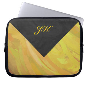 Pineapple and Black Monogram Laptop Sleeve