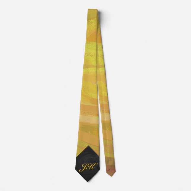Pineapple and Black Monogram Tie (Front)