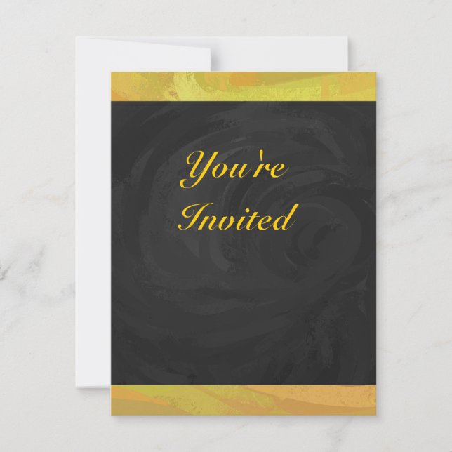 Pineapple and Black Party Invitation (Front)