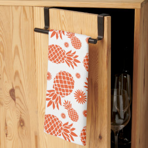 Pineapple and daisy tropical patterned  tea towel