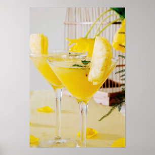 Pineapple and ginger Fresca cocktail Poster