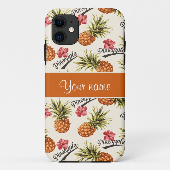 Pineapple and Hibiscus Case-Mate iPhone Case (Back)