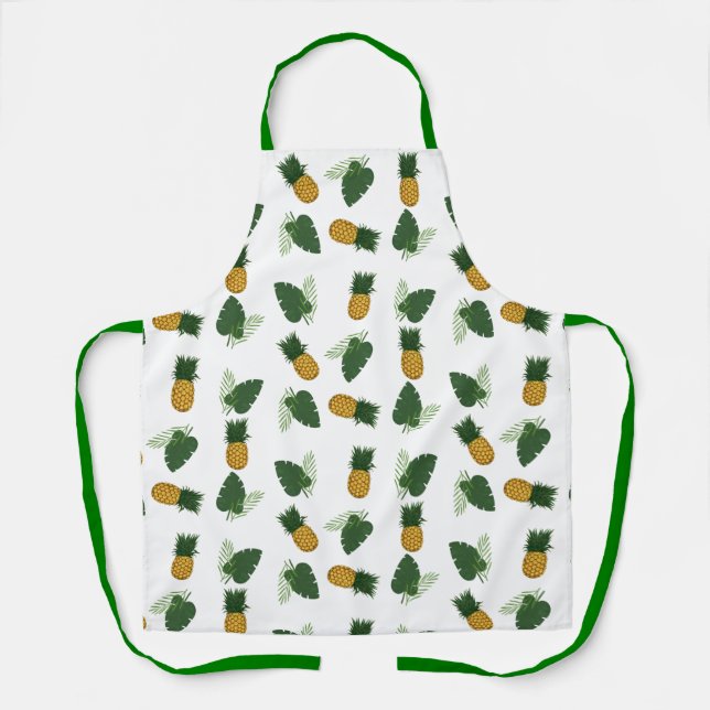 Pineapple And Palm Leaves Apron (Front)