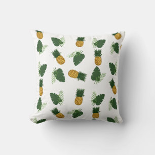 Pineapple And Palm Leaves Cushion