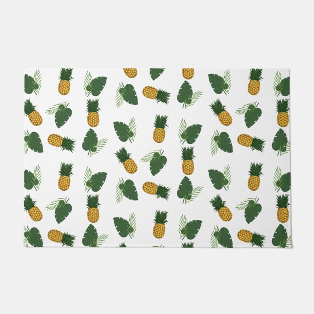 Pineapple And Palm Leaves Doormat (Front)