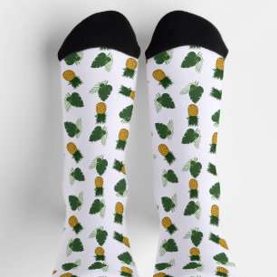 Pineapple And Palm Leaves Socks