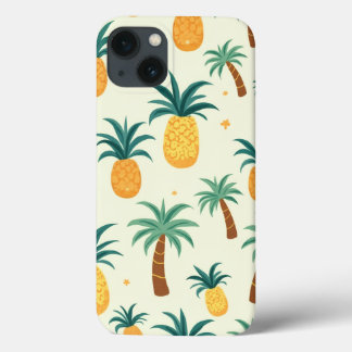Pineapple and palm tree pattern design ipone cases