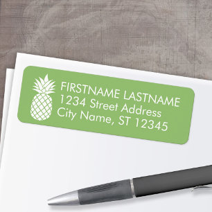 Pineapple and Whimsical green Return Address Label
