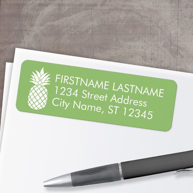 Pineapple and Whimsical green Return Address Return Address Label (Custom Return Address Labels - Low Minimum)
