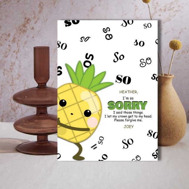 Pineapple Apology Card (Say sorry with this fun pineapple apology card.)