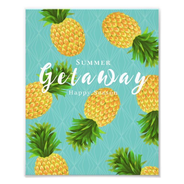 Pineapple Aqua Photo Print (Front)