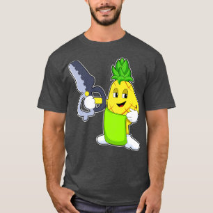 Pineapple as Hairdresser with Scissors Razor T-Shirt