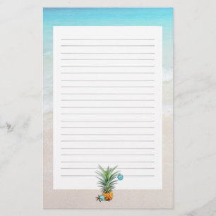 Pineapple Beach Christmas Lined Writing Paper