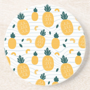 Pineapple Beauty: Hand Drawn Pattern Coaster