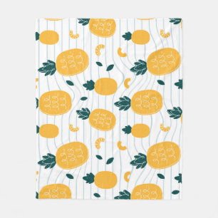Pineapple Beauty: Hand Drawn Pattern Fleece Blanket